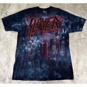 Led Zeppelin Slayer Graphic T-Shirt Mens 3XL Tie Dye Band Tee Dripping Logo